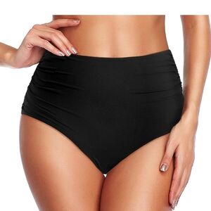 High-Waisted Black Swim Bottoms